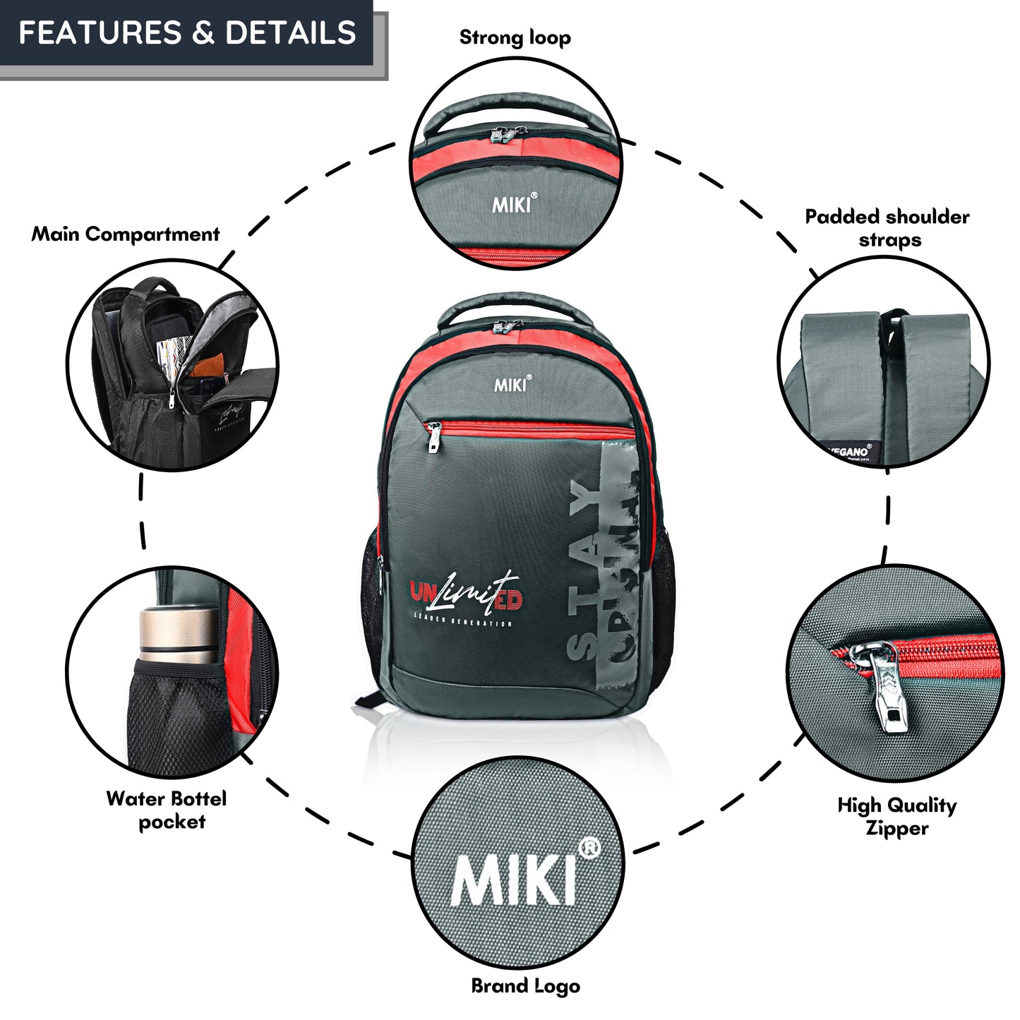 Unlimited Edition School & College Backpack – Stylish, Lightweight & Spacious