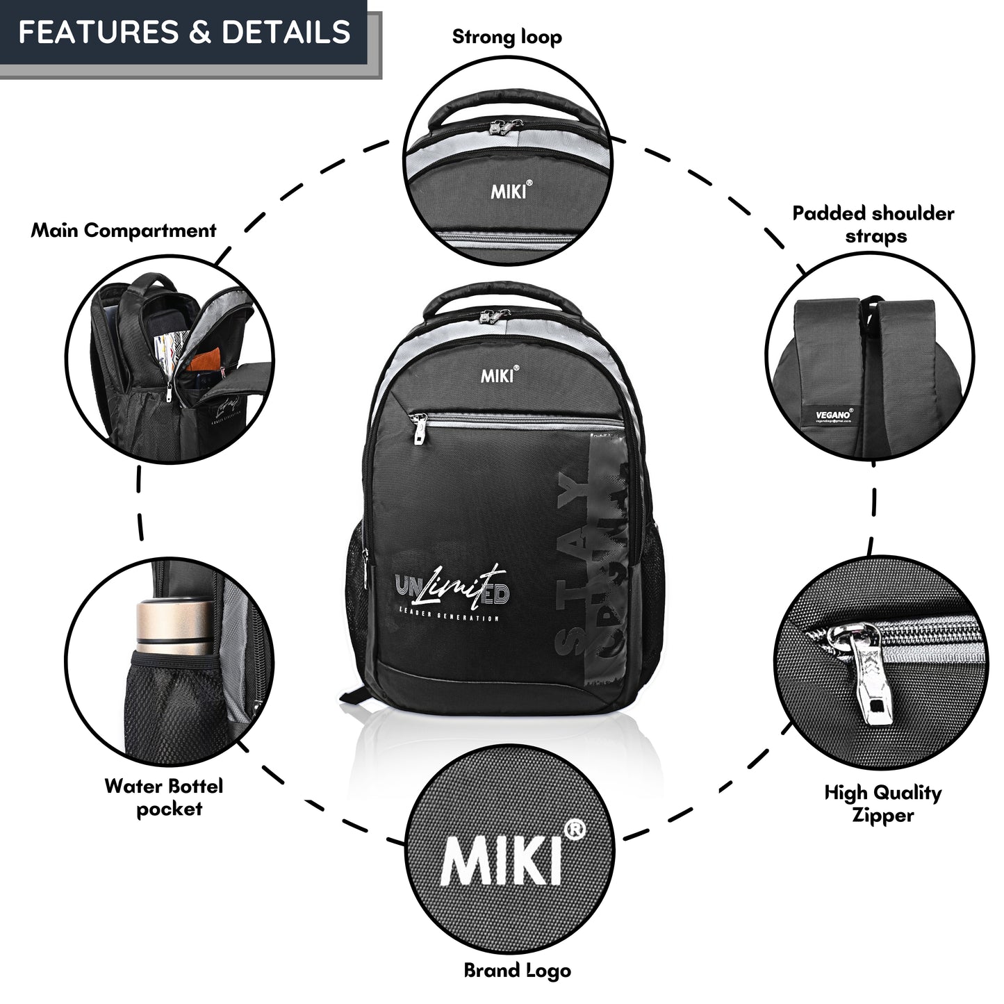 Unlimited Edition School & College Backpack – Stylish, Lightweight & Spacious