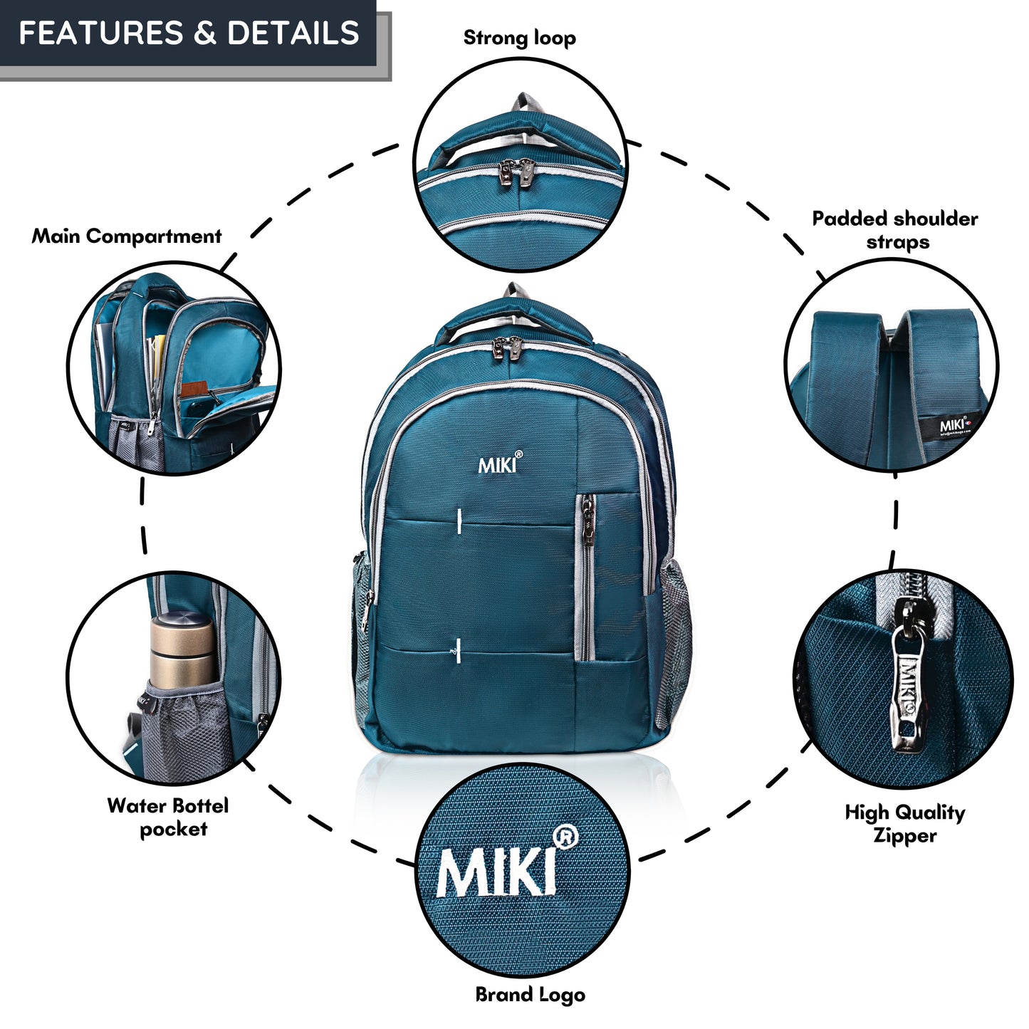 Mikibags School & College Backpack – Spacious, Lightweight & Durable