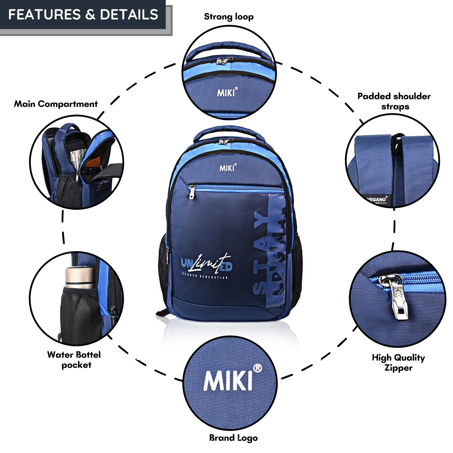 Unlimited Edition School & College Backpack – Stylish, Lightweight & Spacious