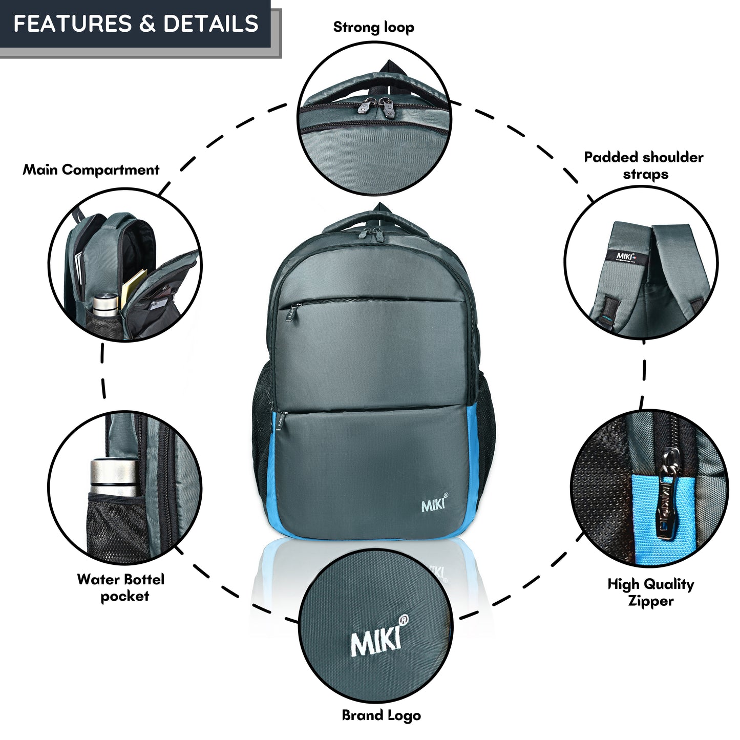 MIKI ProGear β Smart & Spacious Everyday Backpack