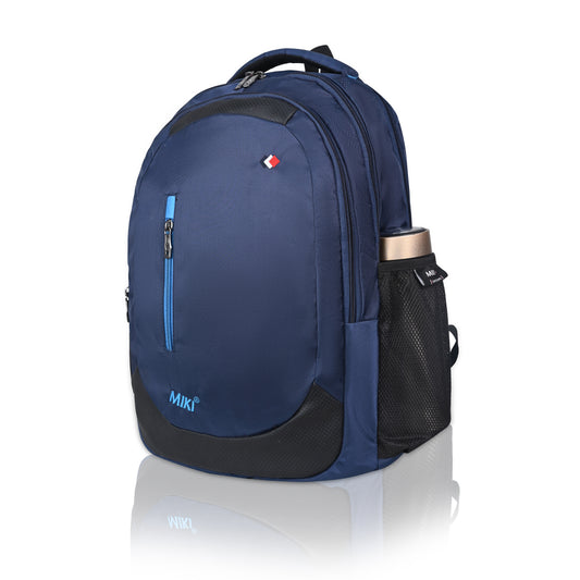 Miki Navy Blue Laptop Backpack for Men & Women | Water-Resistant & Lightweight | Office, College & Travel Bag