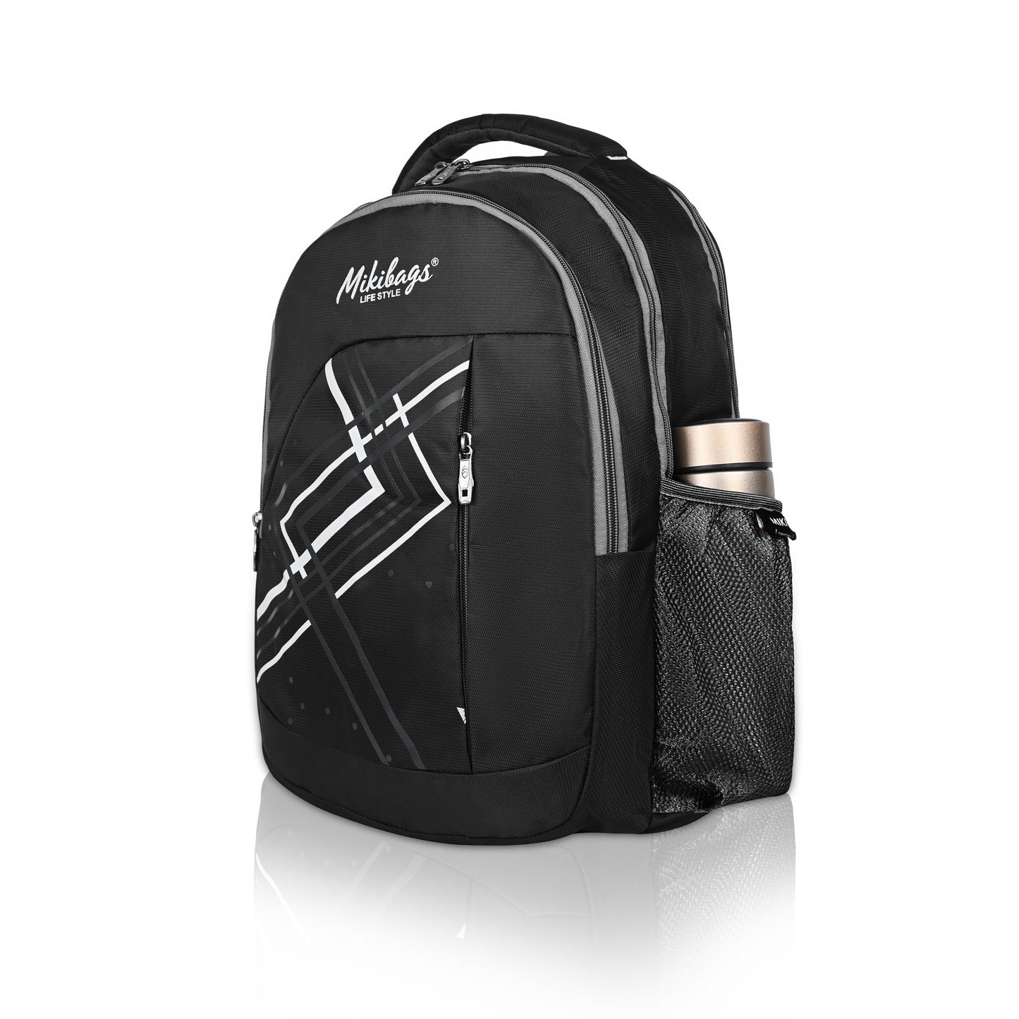Mikibags Geometric Backpack – Tough Polyester Build, Trendy & Practical