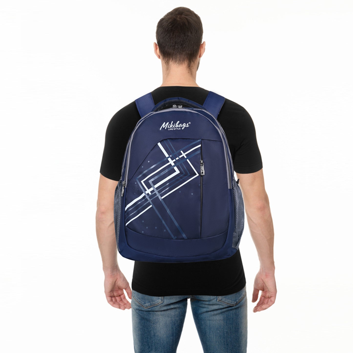 Mikibags Geometric Backpack – Tough Polyester Build, Trendy & Practical