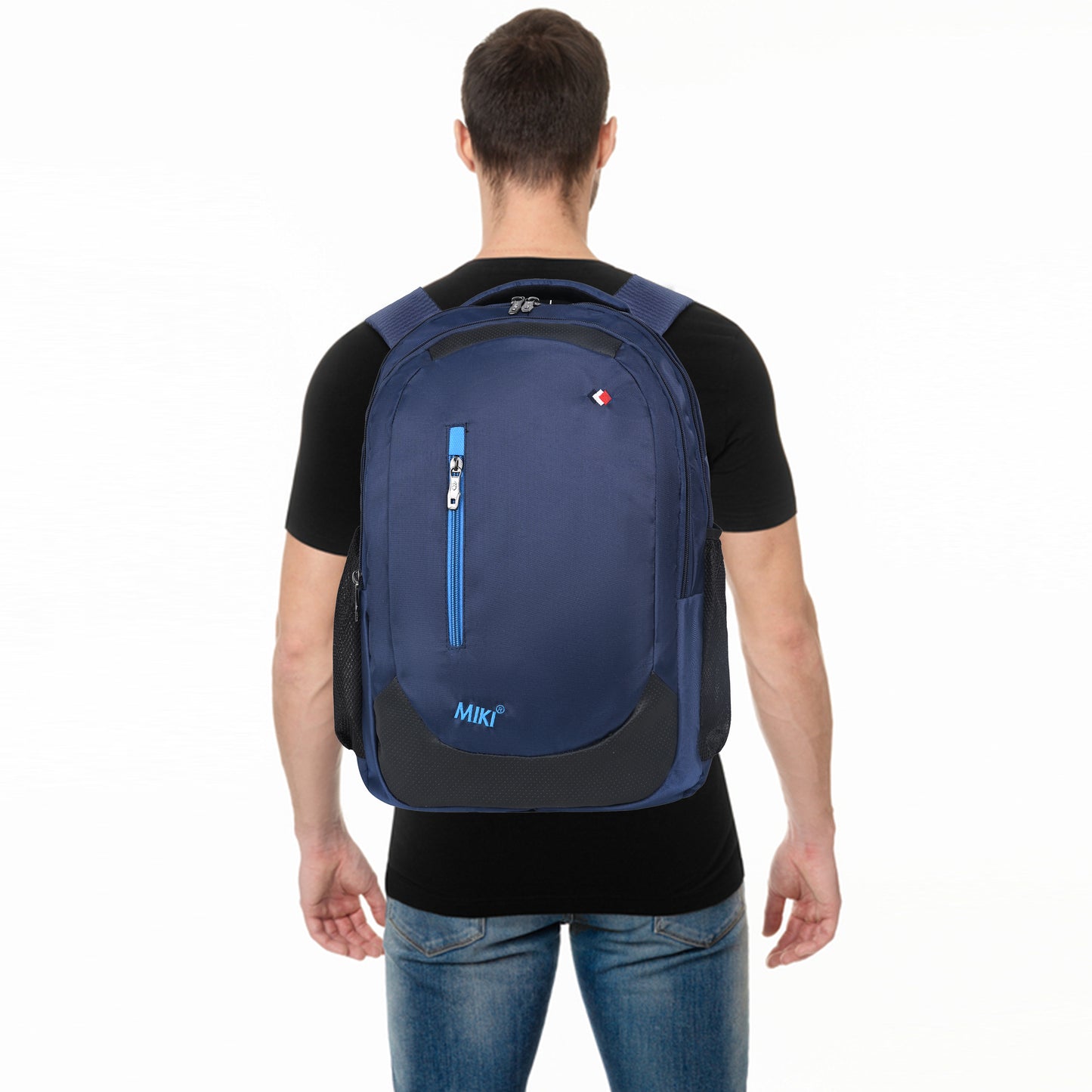 Miki Navy Blue Laptop Backpack for Men & Women | Water-Resistant & Lightweight | Office, College & Travel Bag