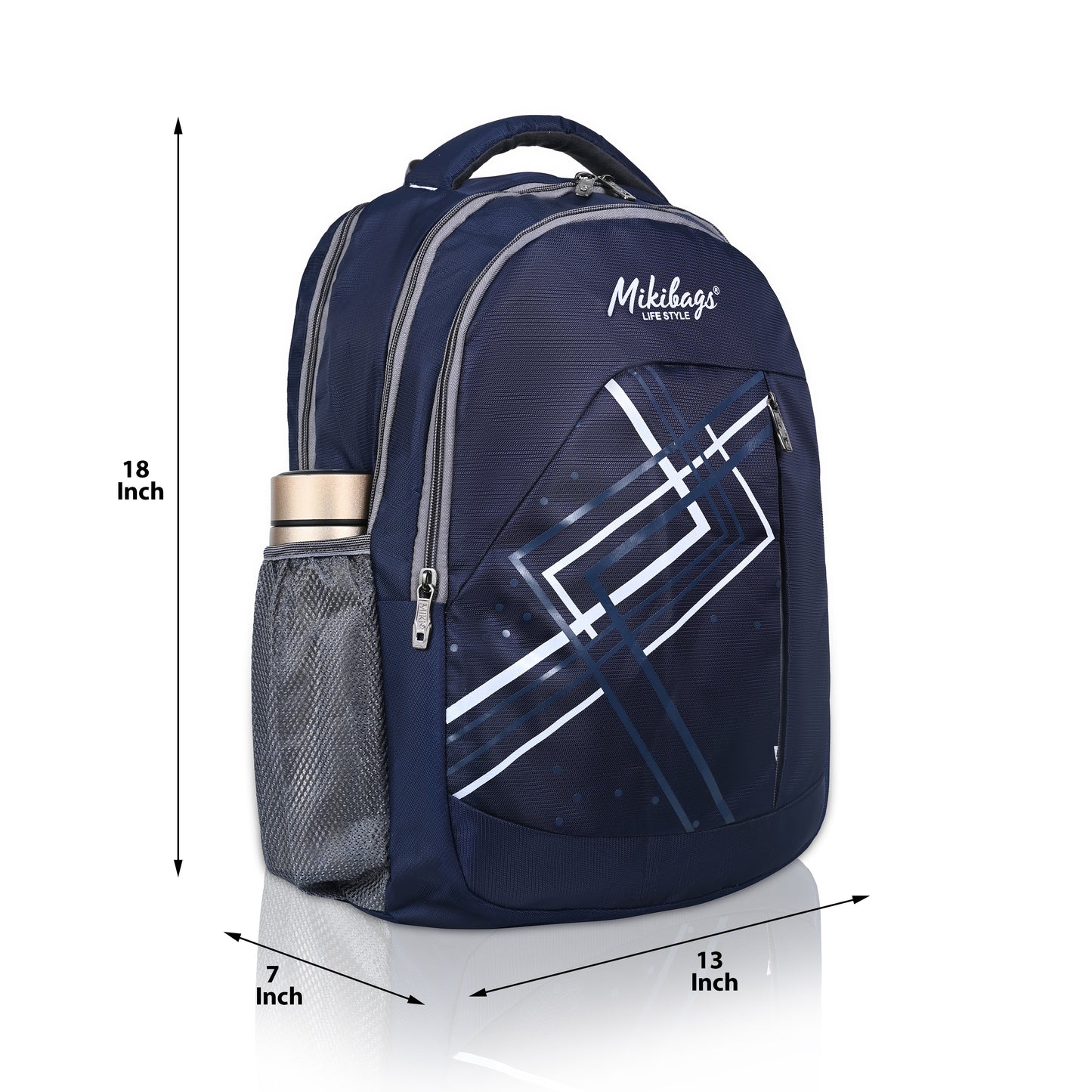 Mikibags Geometric Backpack – Tough Polyester Build, Trendy & Practical
