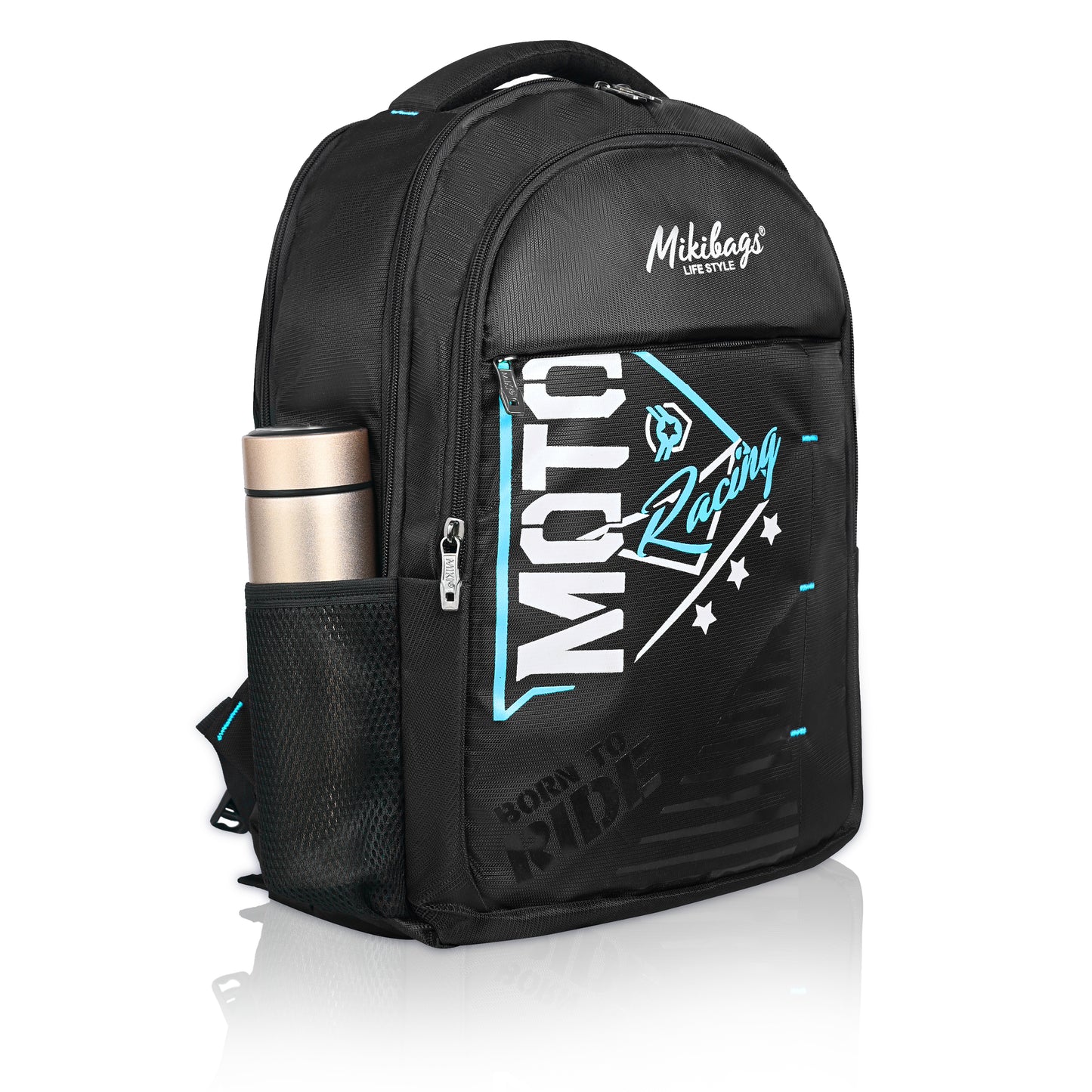 Miki Moto Racing Theme School & College Backpack – Stylish, Durable & Comfortable