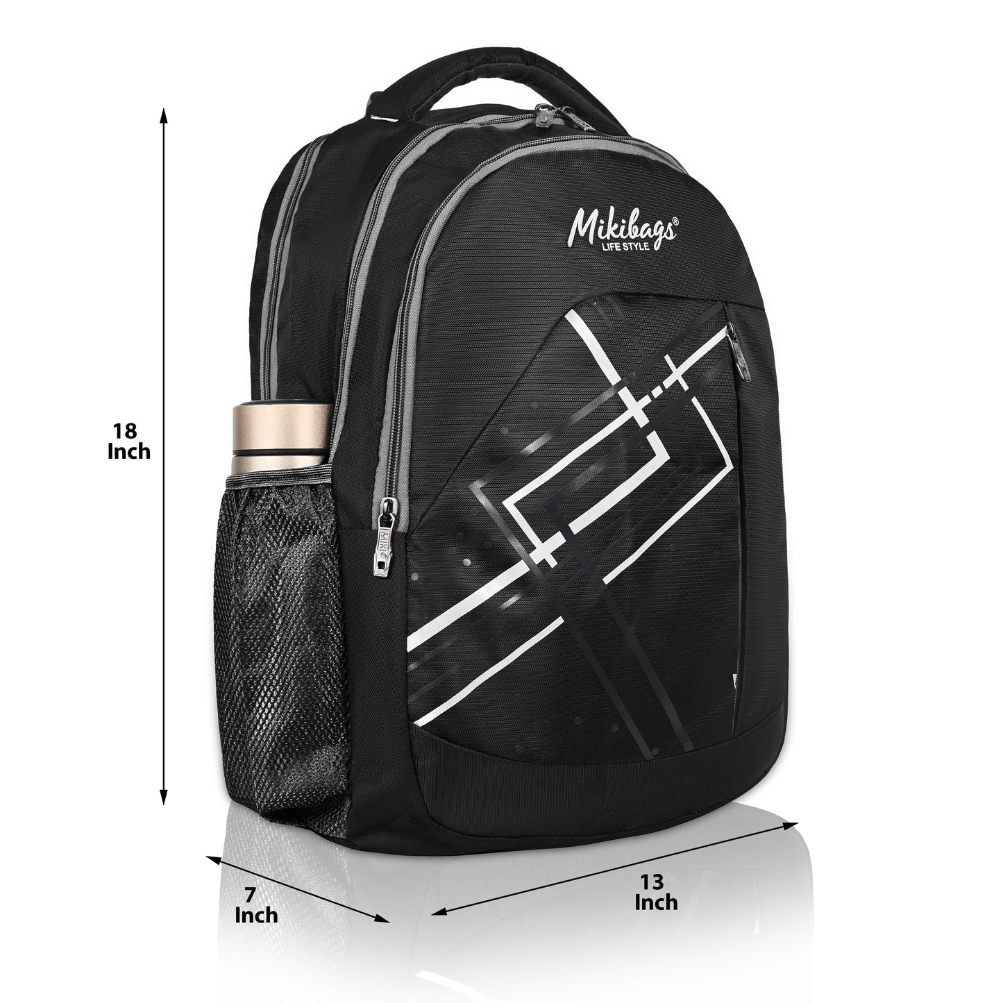 Mikibags Geometric Backpack – Tough Polyester Build, Trendy & Practical