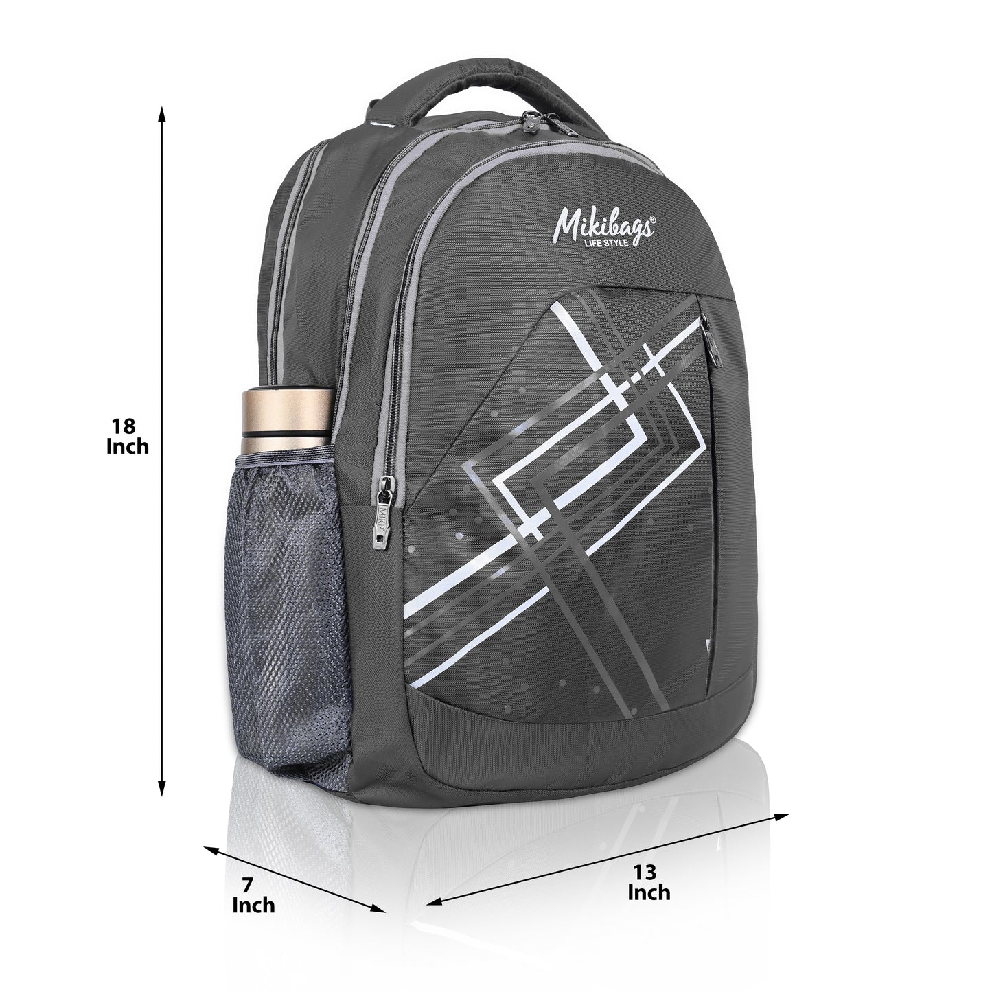 Mikibags Geometric Backpack – Tough Polyester Build, Trendy & Practical