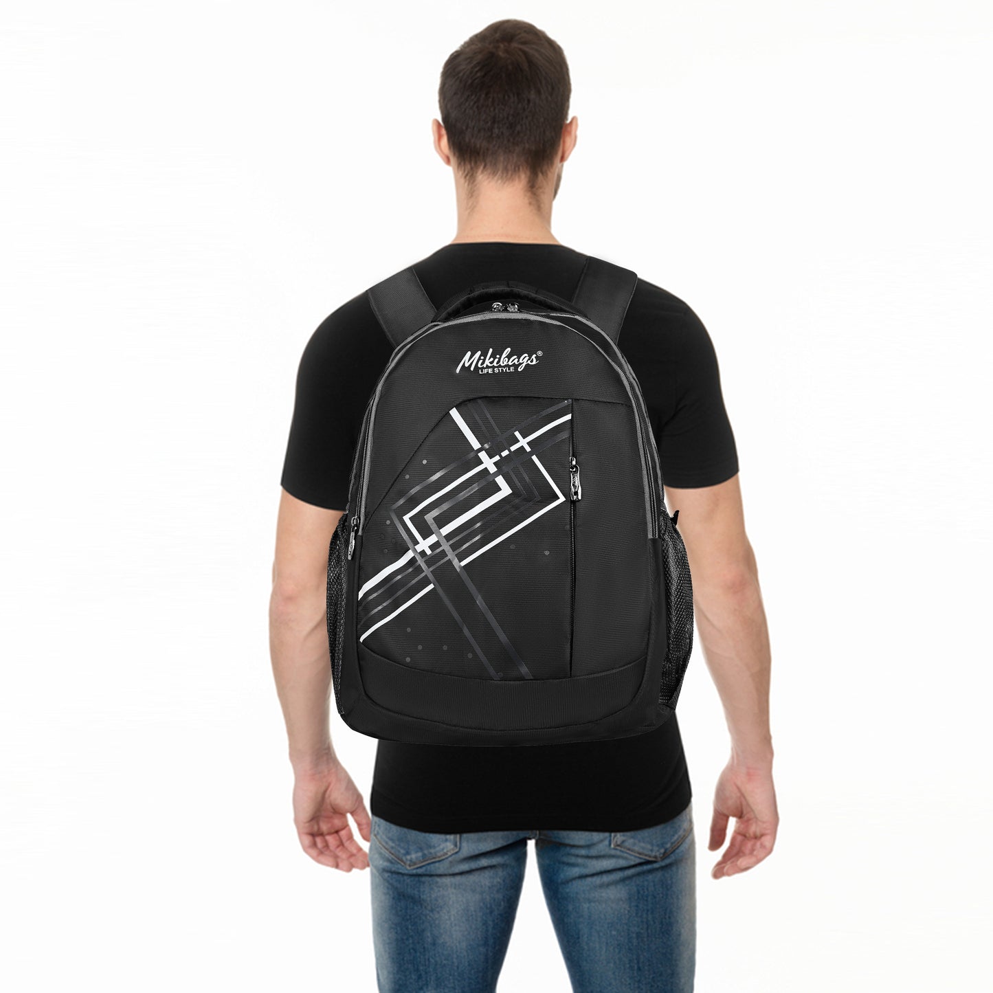 Mikibags Geometric Backpack – Tough Polyester Build, Trendy & Practical