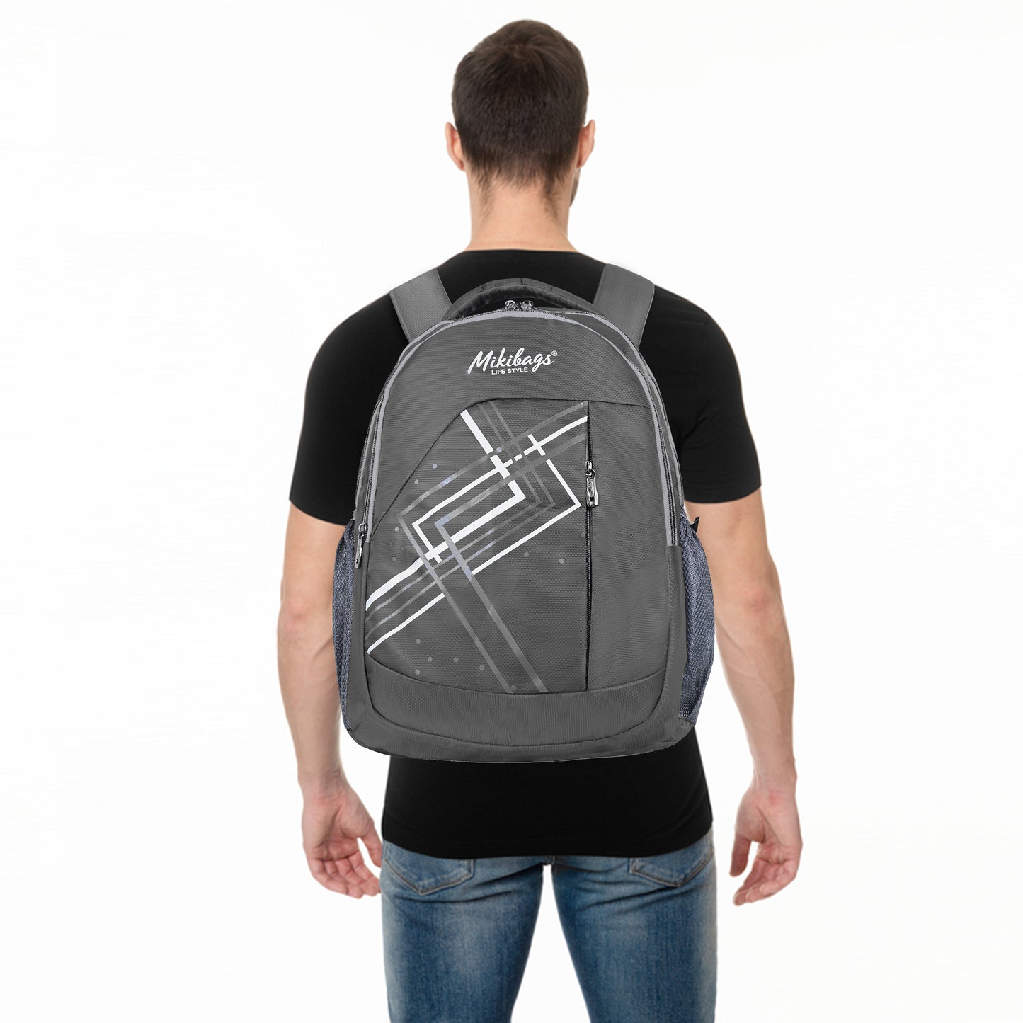 Mikibags Geometric Backpack – Tough Polyester Build, Trendy & Practical